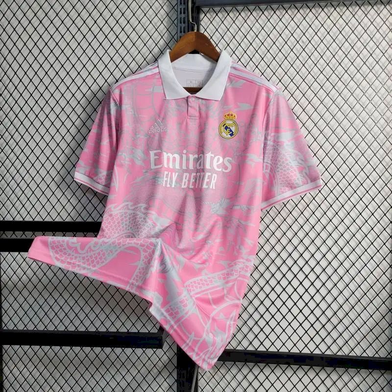 Mens Real Madrid 2023/24 Pink Dragon Jersey