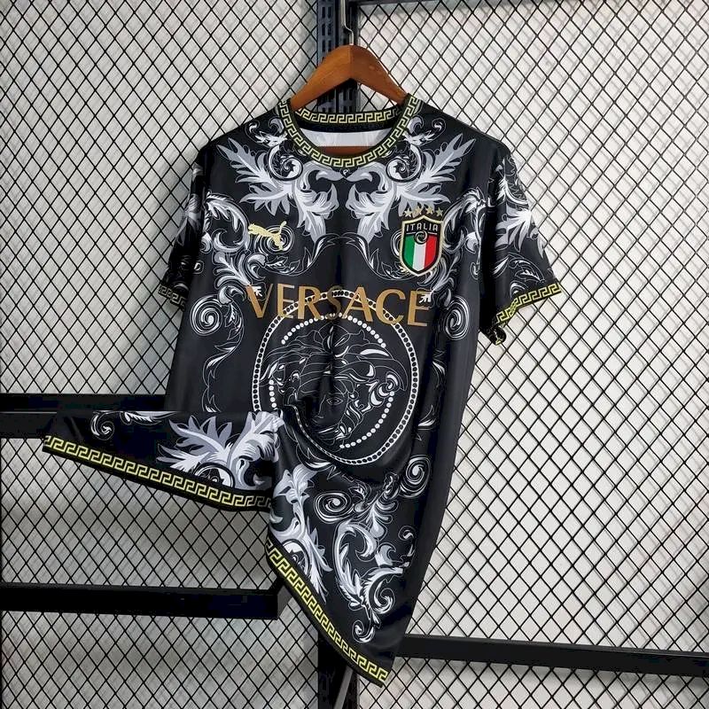 Mens Italy 2023/24 Versace Co-Branded Edition Jersey Black