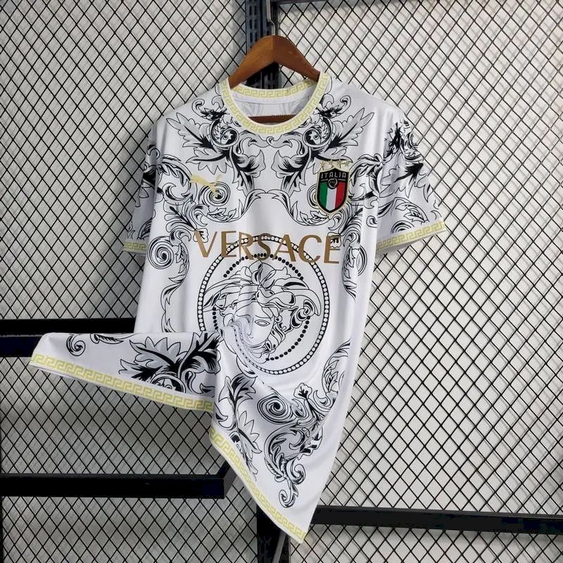 Mens Italy 2023/24 Versace Co-Branded Edition Jersey White
