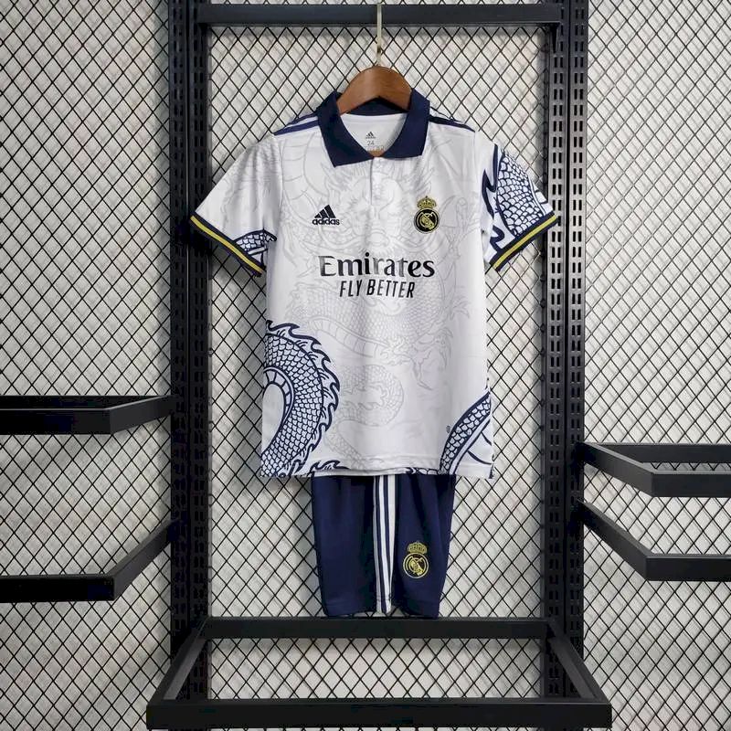 Kids Real Madrid 2022/23 White Dragon Edition Kit