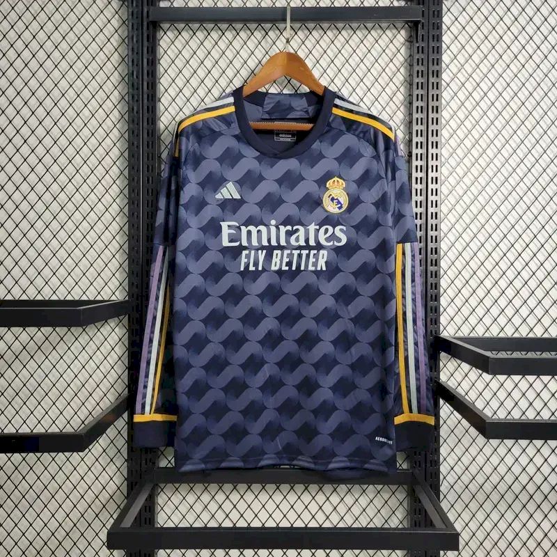 Mens Real Madrid 2023/24 Away Long Sleeve Jersey