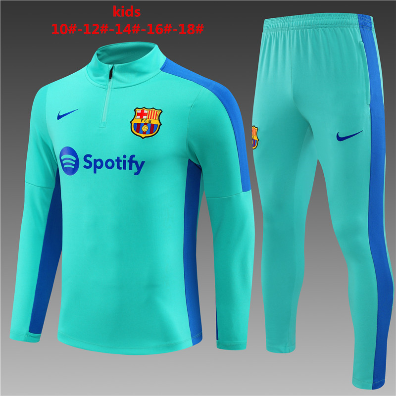 Unisex Barcelona 2023/24 Half-Zip Kids Sweater+Pant 14001