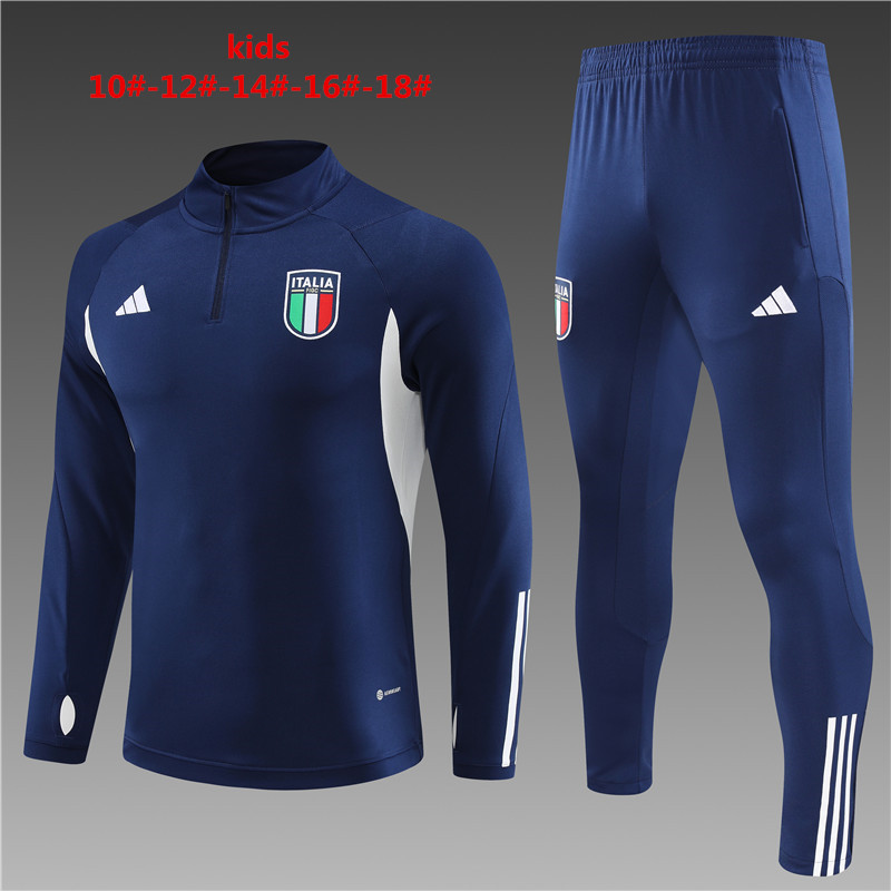 Unisex Italy 2023/24 Half-Zip Kids Sweater+Pant 14001