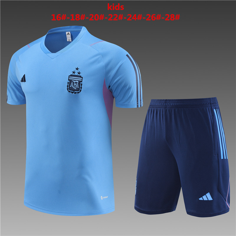 Unisex Argentina 2023/24 Training Kids Jersey+Short 14001