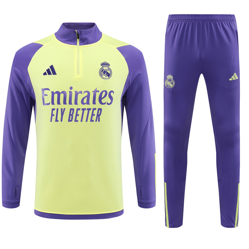 Unisex Real Madrid 2023/24 Half-Zip Adult Sweater+Pant 14001