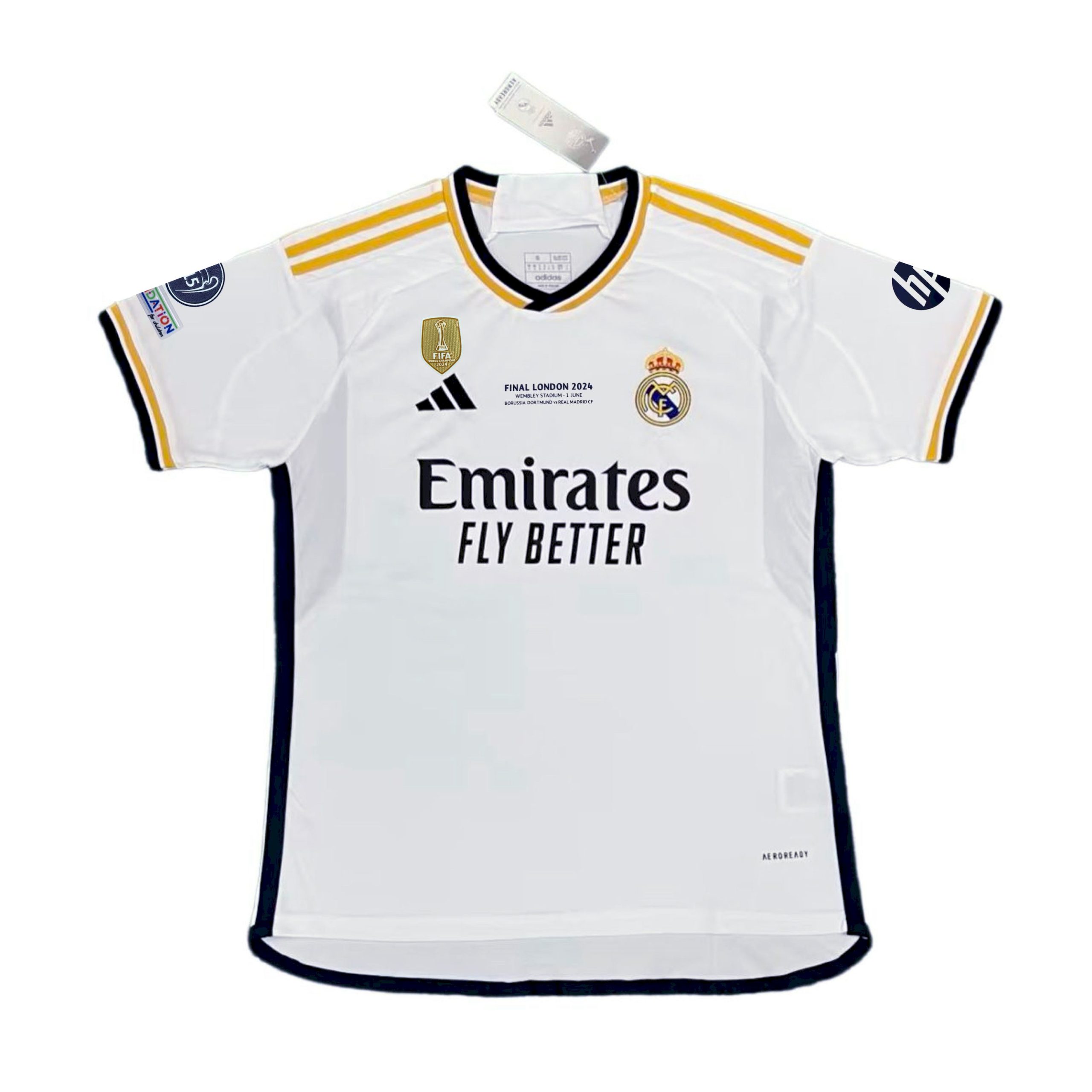 Mens Real Madrid 2023/24 Home Champions League Champions Jersey