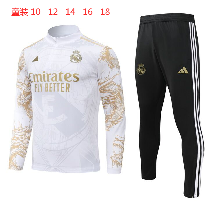 Unisex Real Madrid 2024/25 Half-Zip Kids Sweater+Pant 902