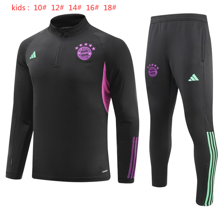 Unisex Bayern Munich 2023/24 Half-Zip Kids Sweater+Pant 902