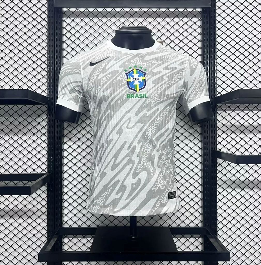Mens Brazil 2024/25 White Jersey Player Version