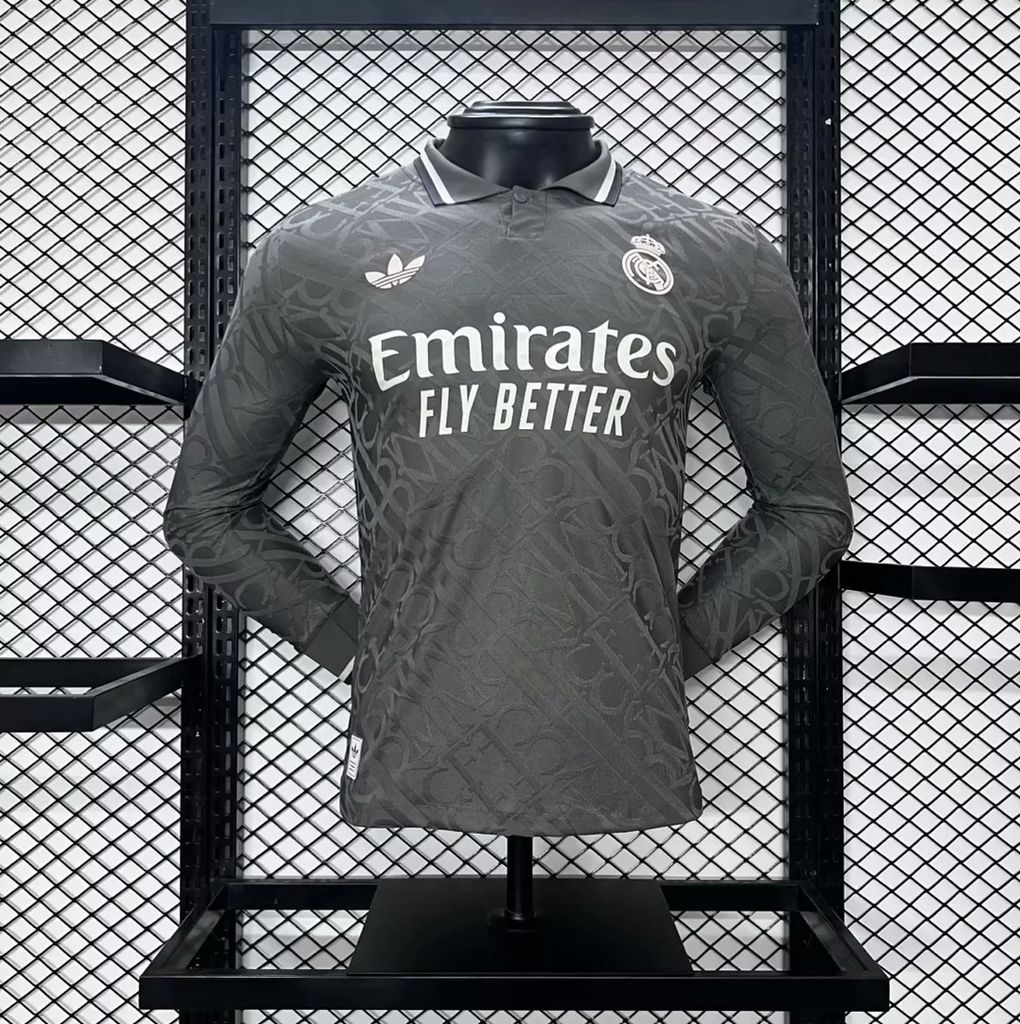 Mens Real Madrid 2024/25 Third Long Sleeve Jersey Player Version