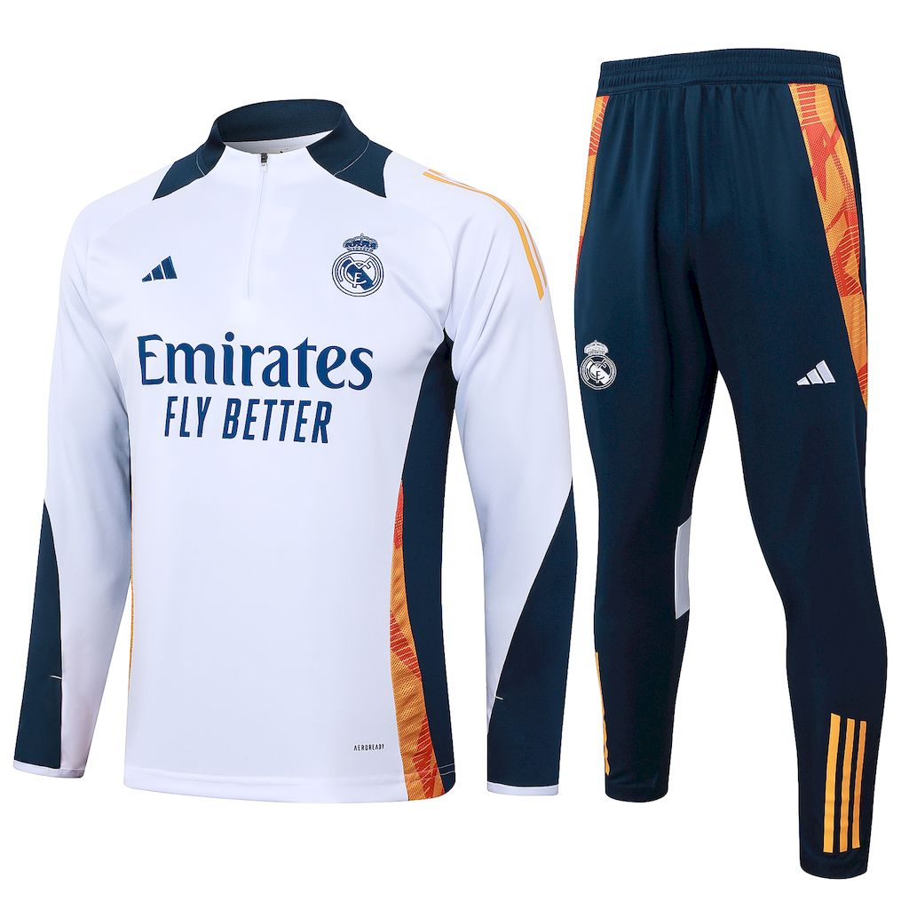 Unisex Real Madrid 2024/25 Half-Zip Adult Sweater+Pant 815
