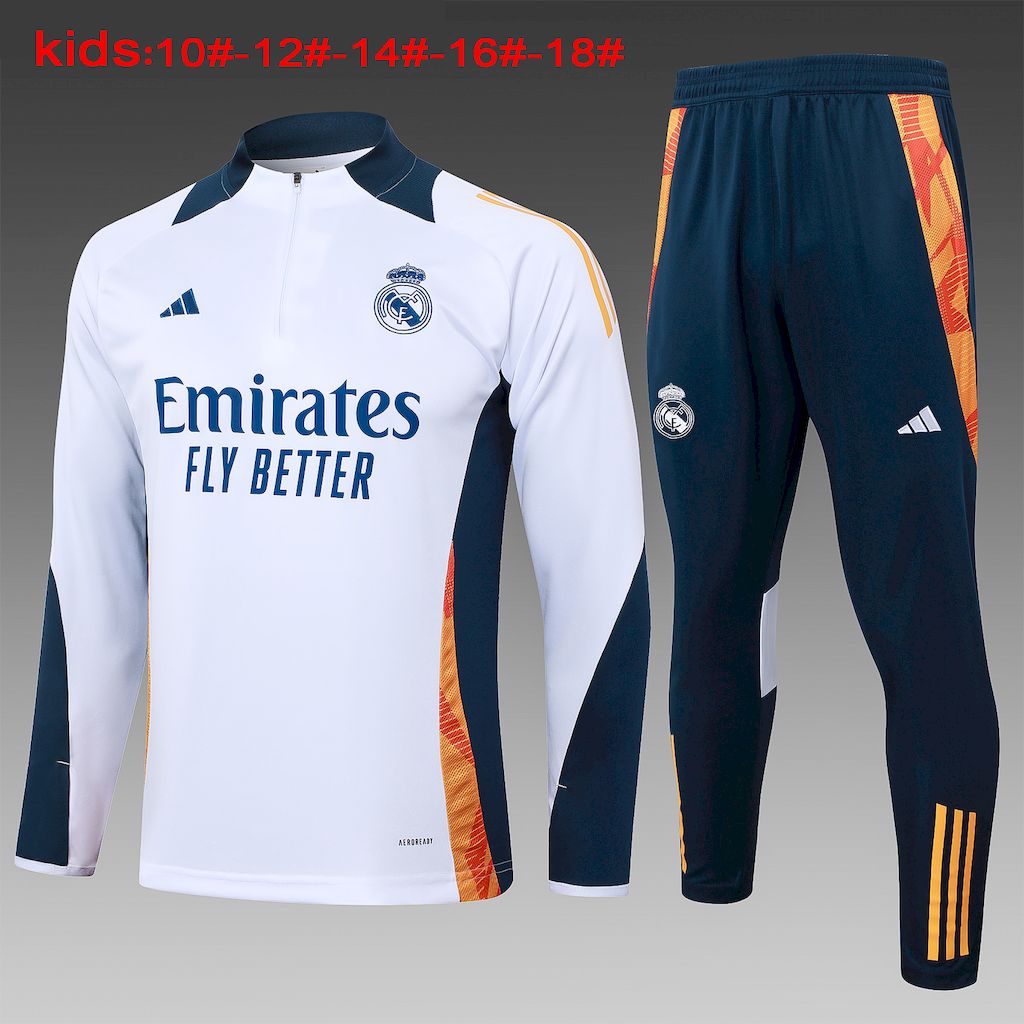 Unisex Real Madrid 2024/25 Half-Zip Kids Sweater+Pant 815