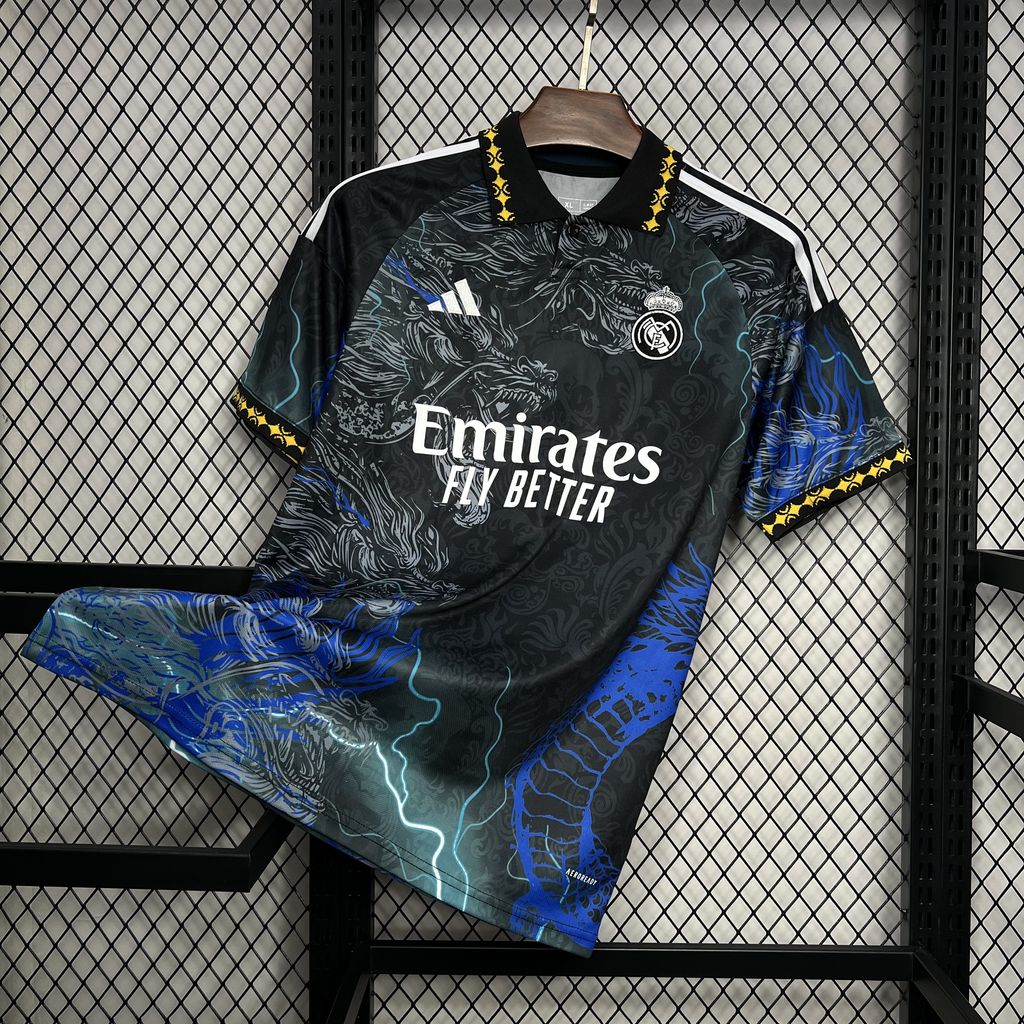 Mens Real Madrid 2024/25 Black Dragon Jersey