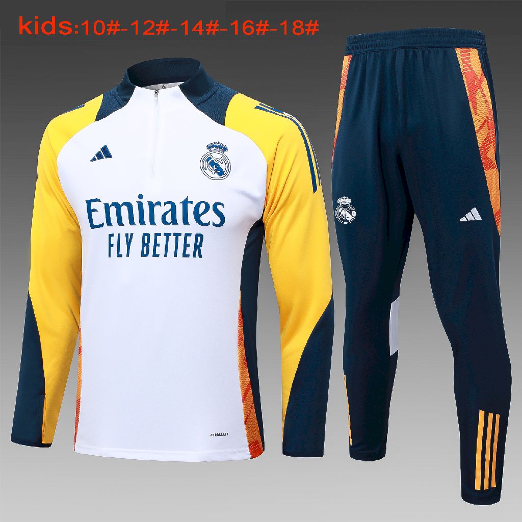Unisex Real Madrid 2024/25 Half-Zip Kids Sweater+Pant 815