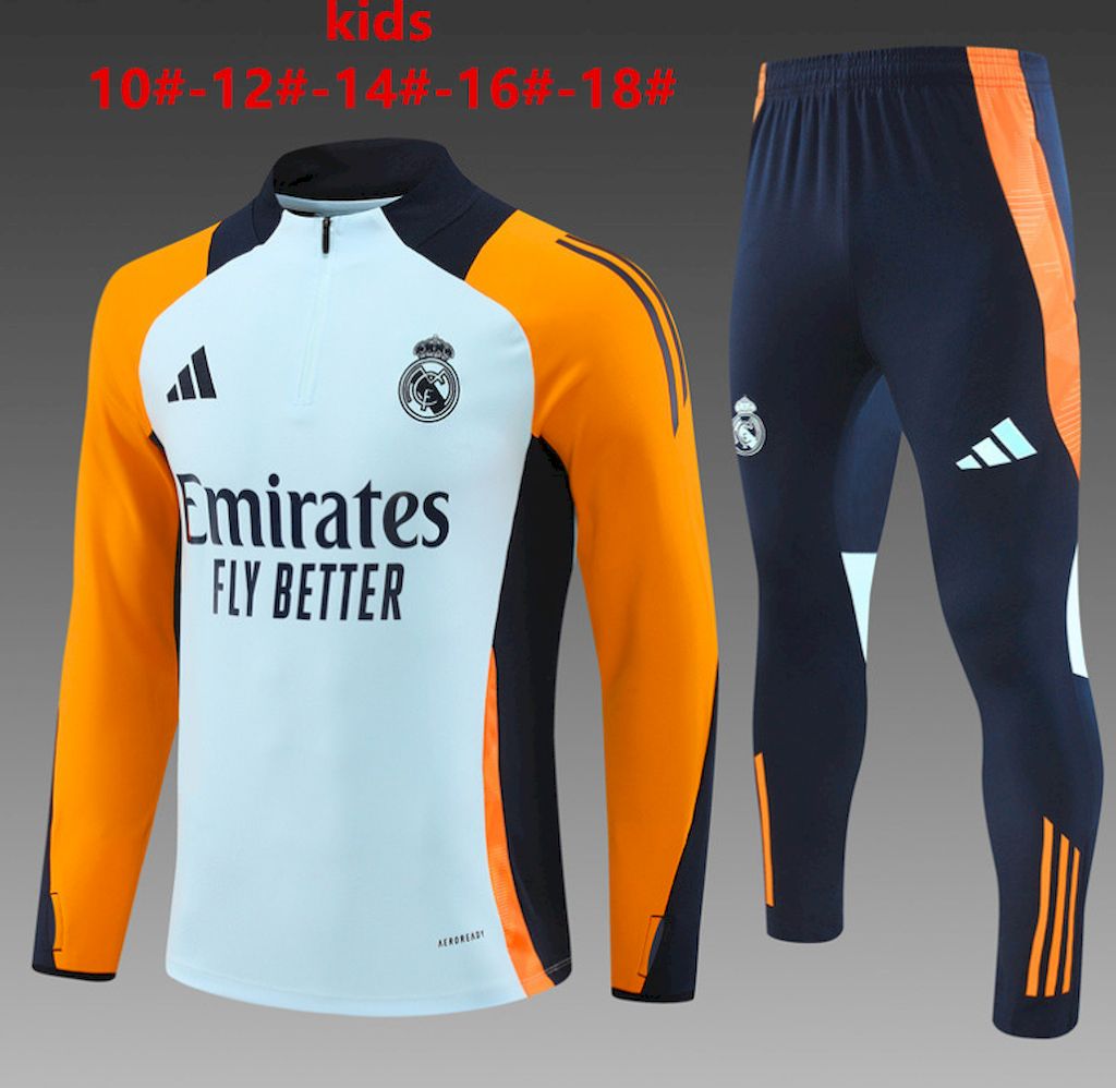 Unisex Real Madrid 2024/25 Half-Zip Kids Sweater+Pant 14001