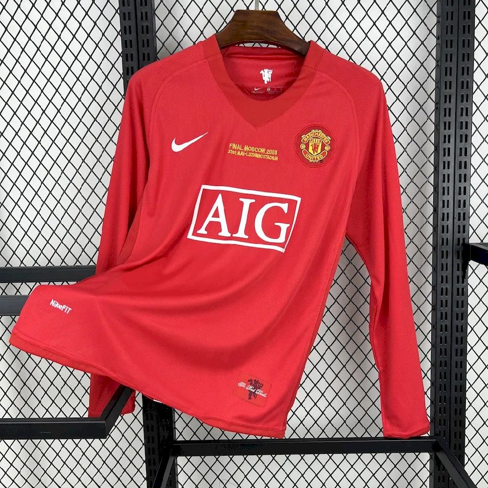 Retro Manchester United 2007/08 Home UCL Long Sleeve Jersey
