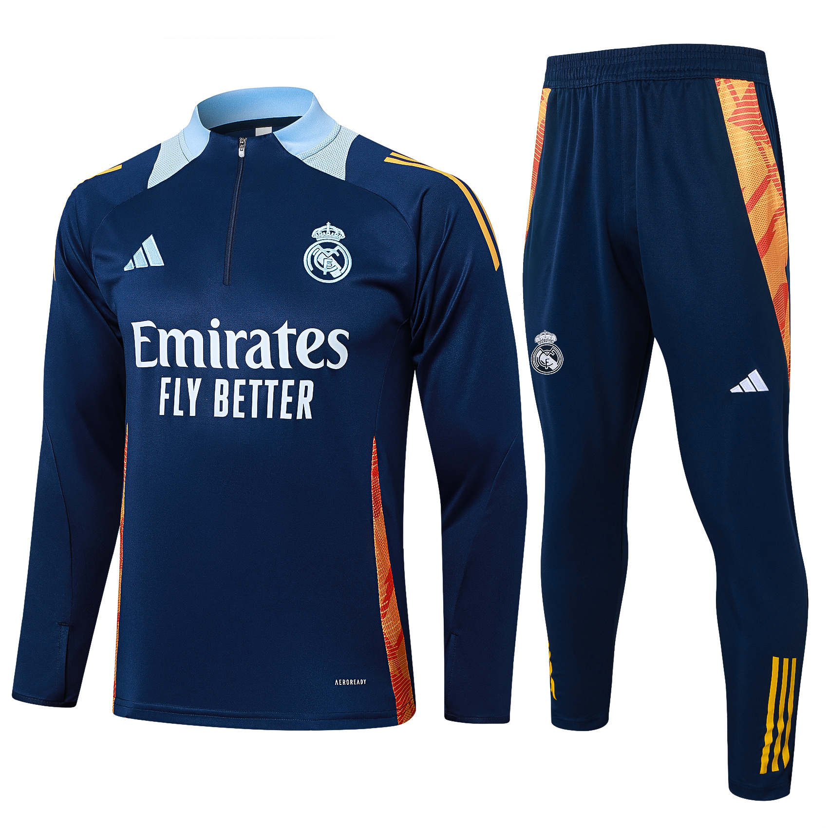 Unisex Real Madrid 2024/25 Half-Zip Adult Sweater+Pant 815