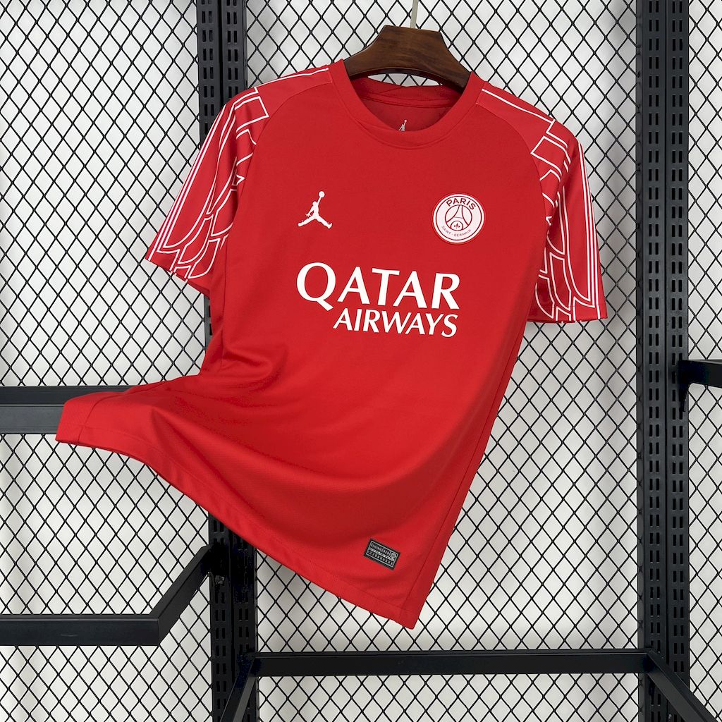 Mens Paris Saint-Germain 2024/25 Fourth Red Jersey