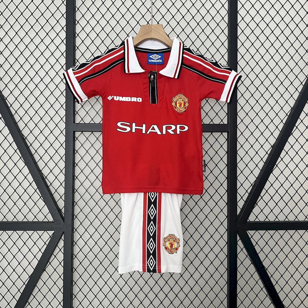 Retro Manchester United 1998/99 Home Kids Kit
