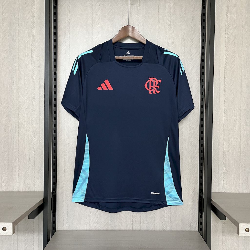 Mens Flamengo 2025/26 Pre-Match Wear Dark Blue Jersey
