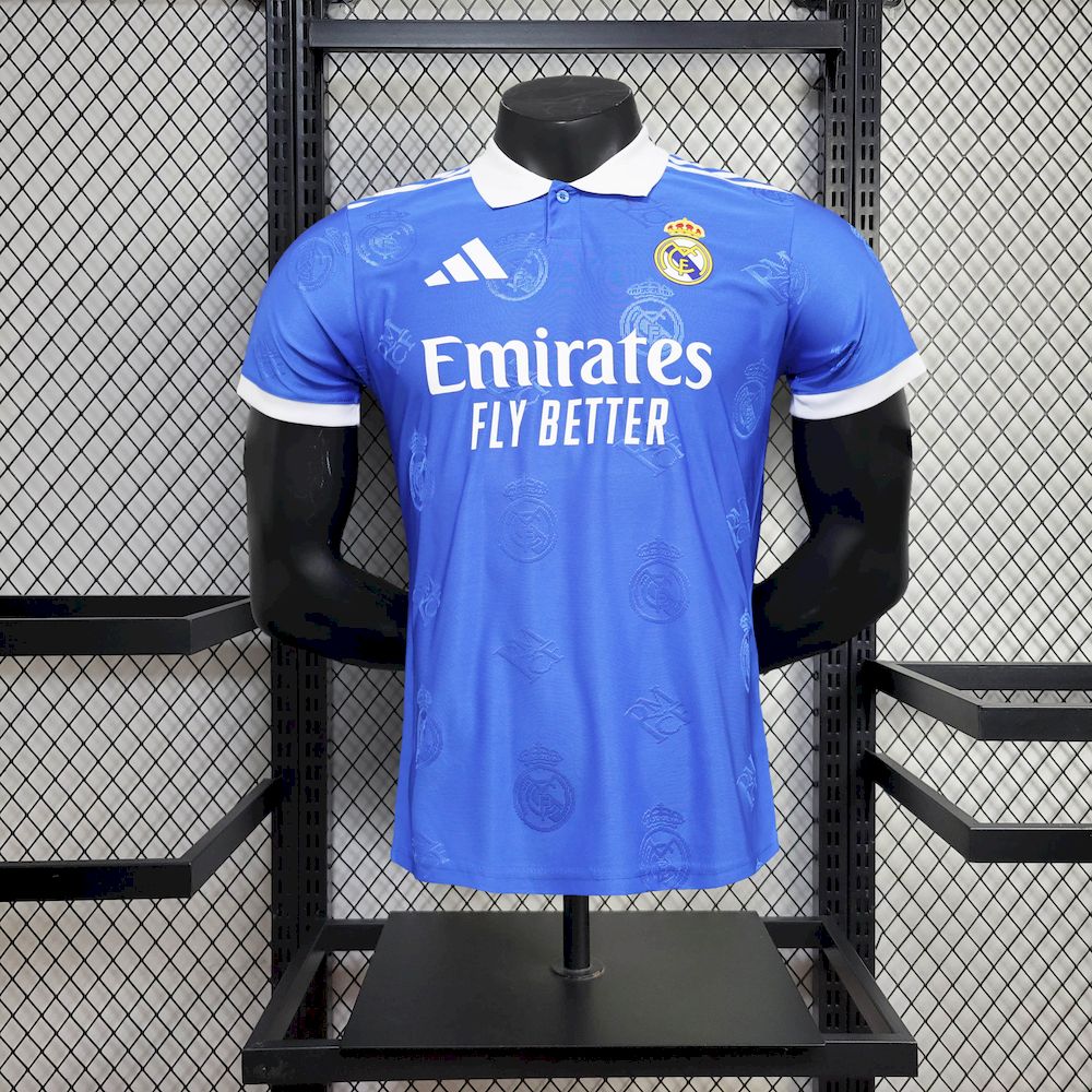 Mens Real Madrid 2025/26 Blue Jersey Player Version
