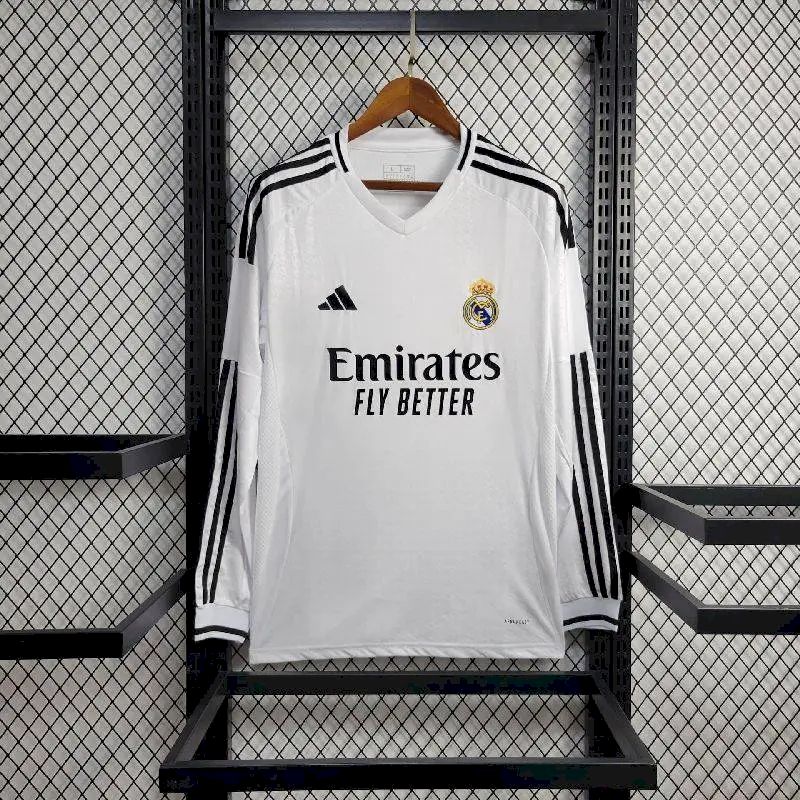 Mens Real Madrid 2024/25 Home Long Sleeve Jersey