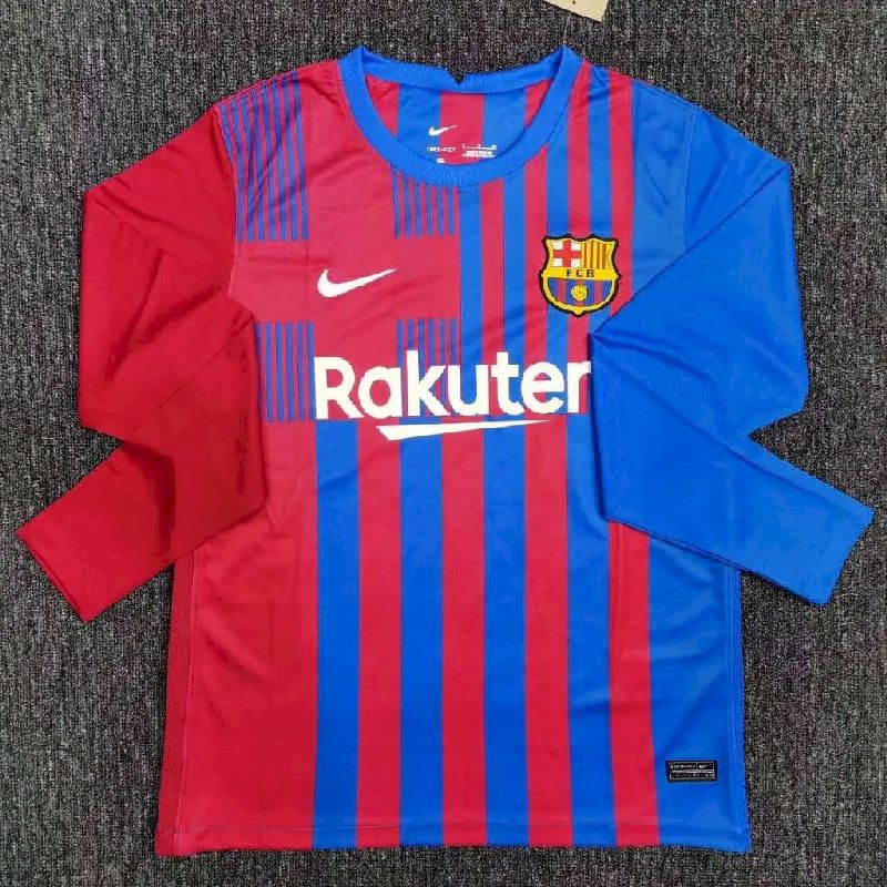 Mens Barcelona 2021/22 Home Long Sleeve Jersey