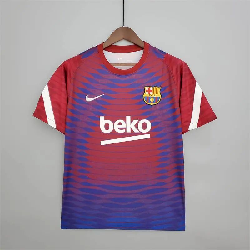 Mens Barcelona 2021/22 Pre-Match Jersey Red And Blue