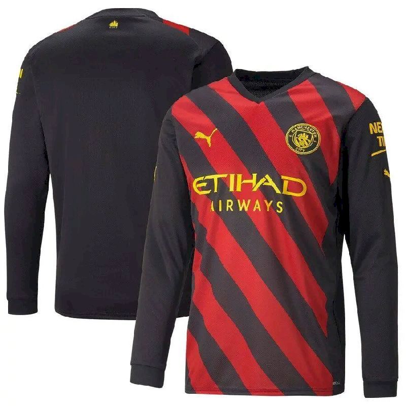 Mens Manchester City 2022/23 Away Long Sleeve Jersey
