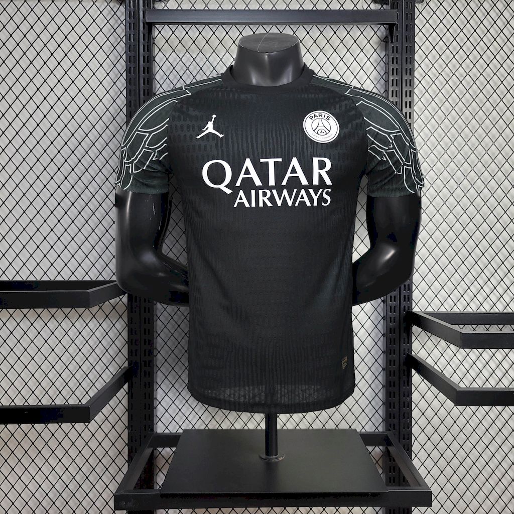 Mens Paris Saint-Germain 2024/25 Fourth Black Jersey Player Version