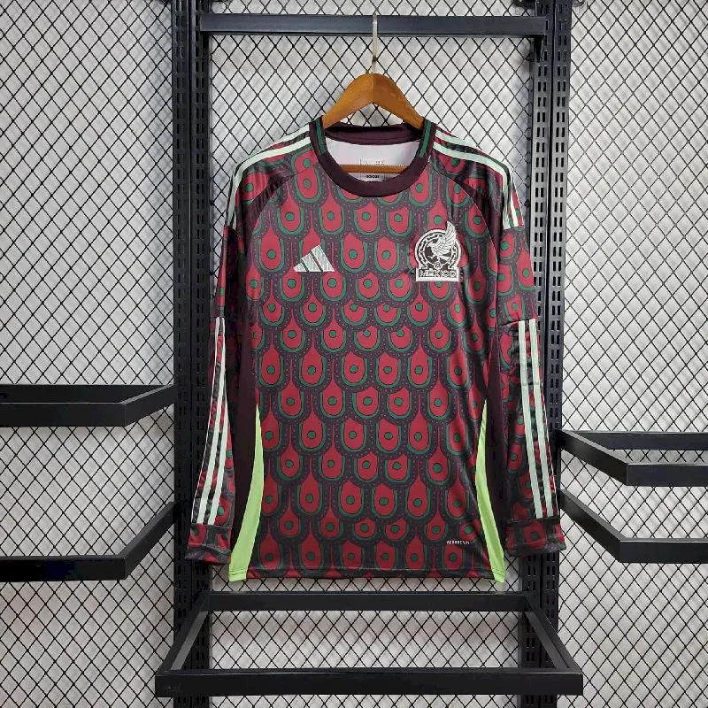 Mens Mexico 2024/25 Home Long Sleeve Jersey